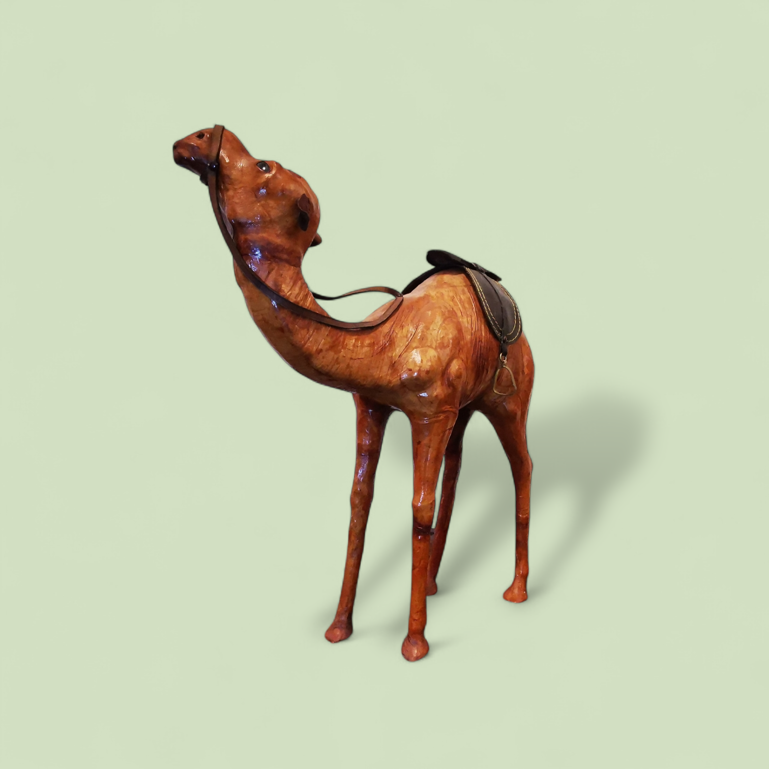 Large 20th Century Handcrafted Leather Camel