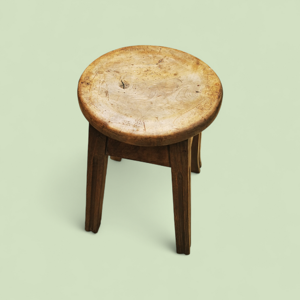 An Early 20th Century Rustic Farmhouse Stool