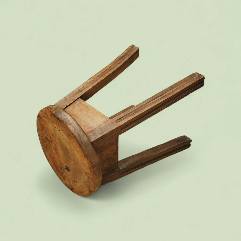 An Early 20th Century Rustic Farmhouse Stool