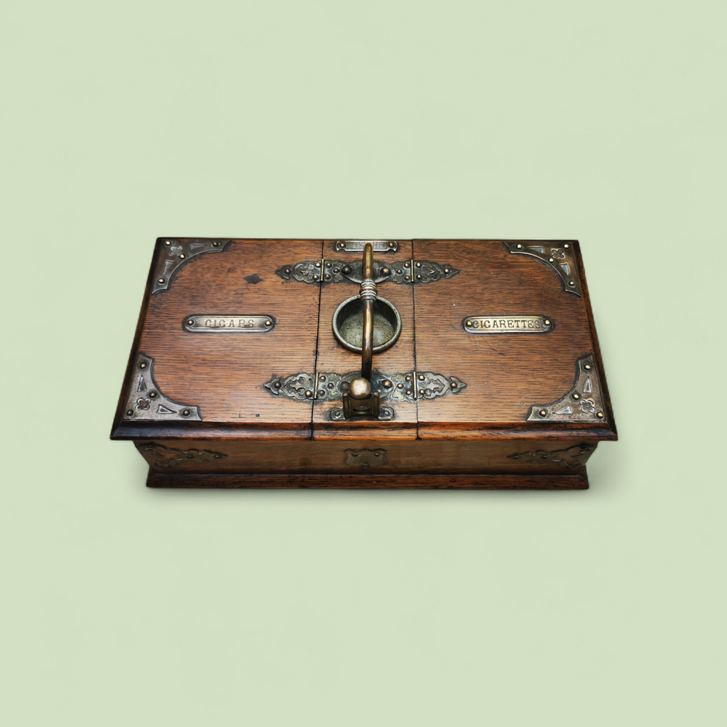 A Charming 19th Century Smokers Companion Box Inscribed Cigarettes & Cigars