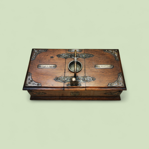 A Charming 19th Century Smokers Companion Box Inscribed Cigarettes & Cigars