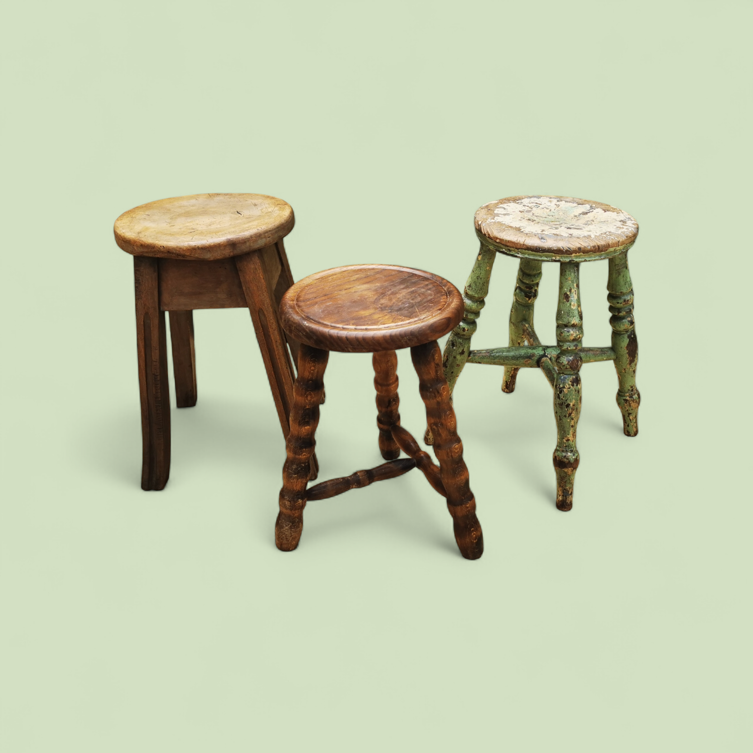 An Early 20th Century Rustic Farmhouse Stool
