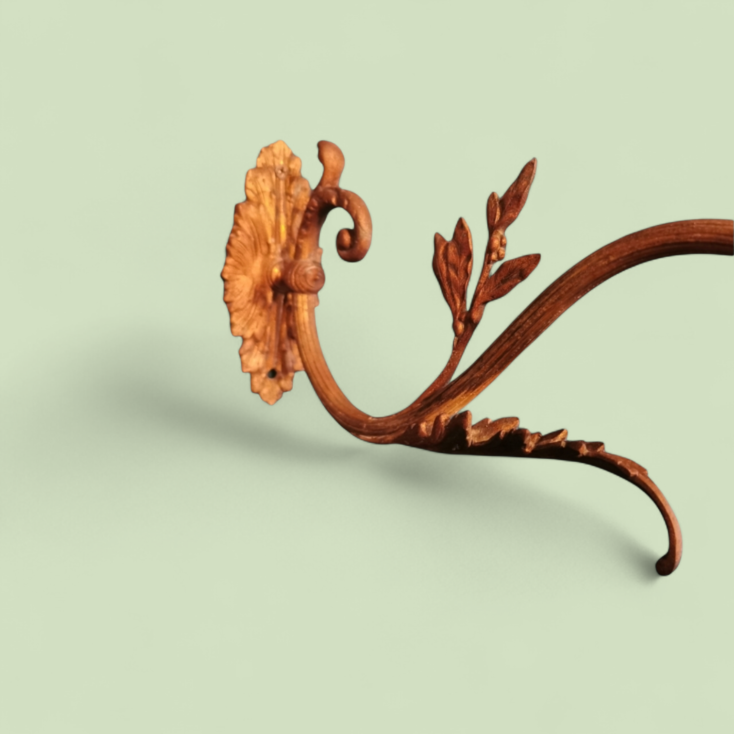 Pair of Early 20th Century Gilt Metal Wall Lights with Curved Foliate Arms and Frosted Glass Shades, circa 1920