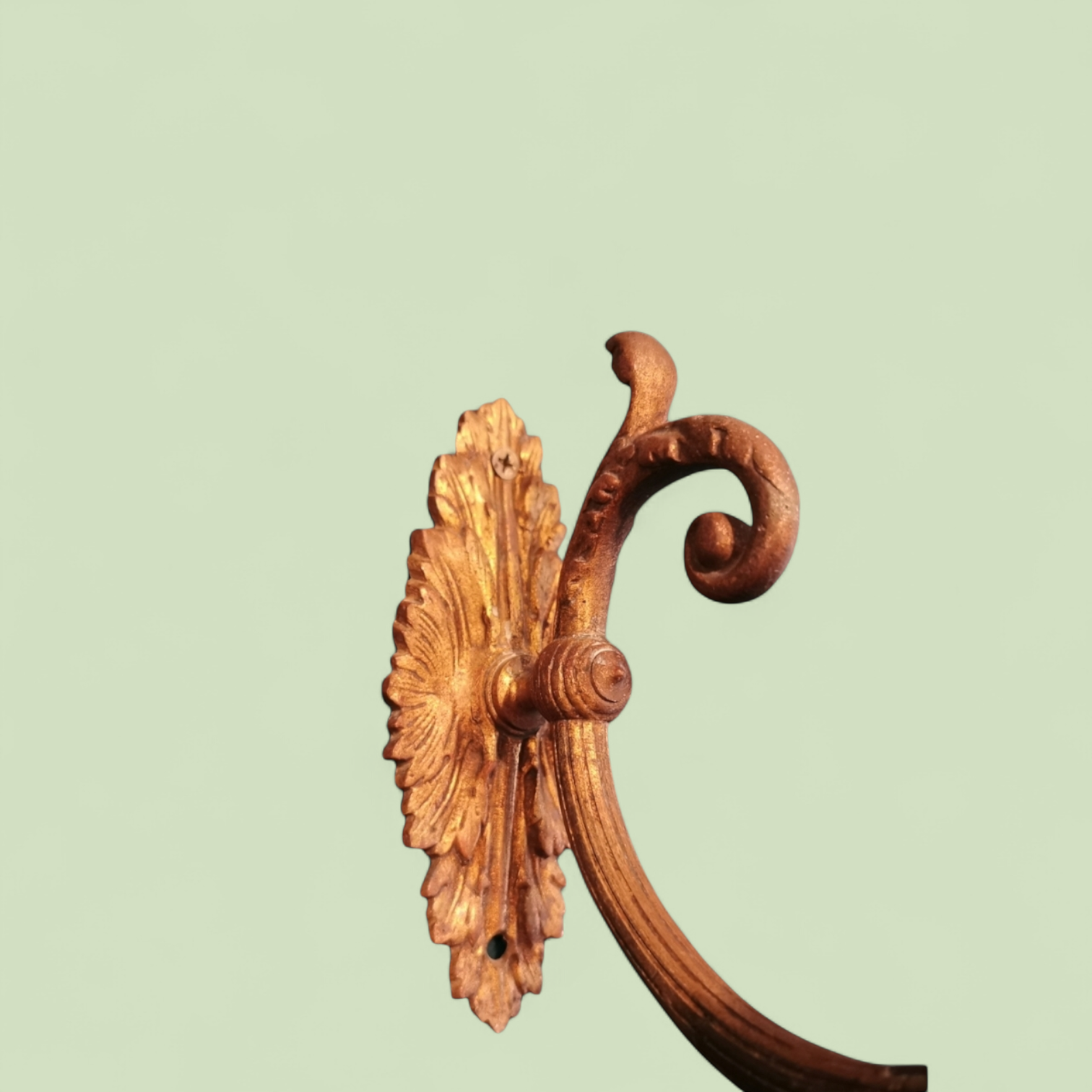 Pair of Early 20th Century Gilt Metal Wall Lights with Curved Foliate Arms and Frosted Glass Shades, circa 1920