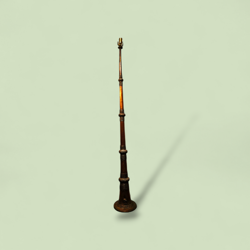 Tibetan Telescopic Horn Floor Lamp (Dungchen), Early 20th Century, circa 1900