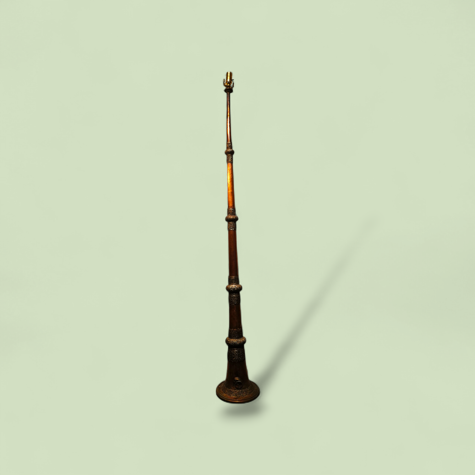 Tibetan Telescopic Horn Floor Lamp (Dungchen), Early 20th Century, circa 1900