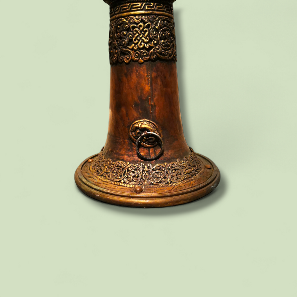 Tibetan Telescopic Horn Floor Lamp (Dungchen), Early 20th Century, circa 1900
