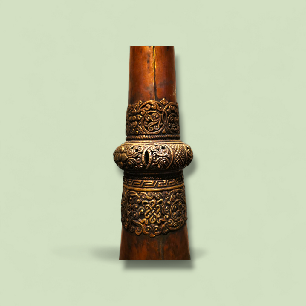 Tibetan Telescopic Horn Floor Lamp (Dungchen), Early 20th Century, circa 1900