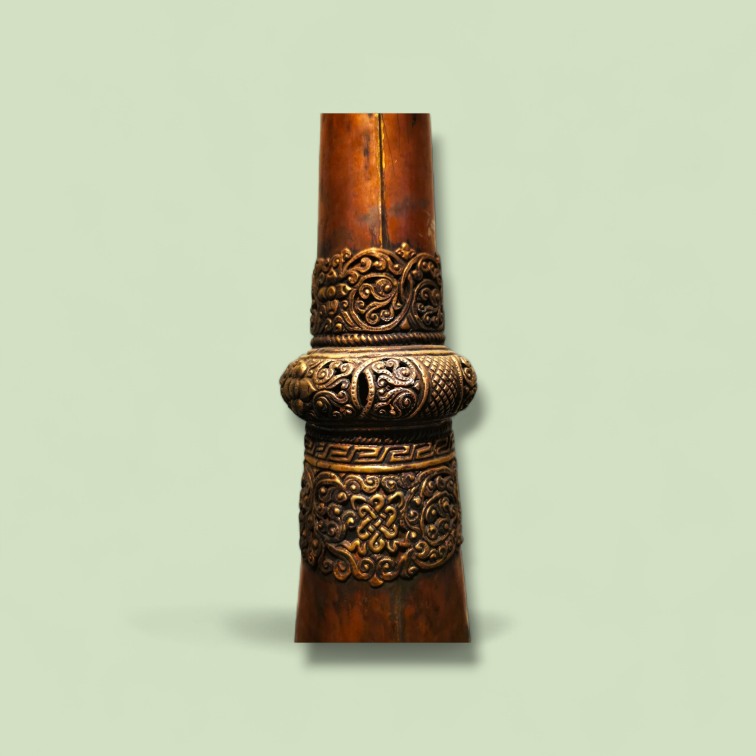 Tibetan Telescopic Horn Floor Lamp (Dungchen), Early 20th Century, circa 1900